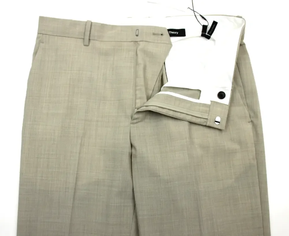 Theory Suit 38 R Mens Chambers Mayer Sand Beige Weave Slim Fit Wool New Tailor 2